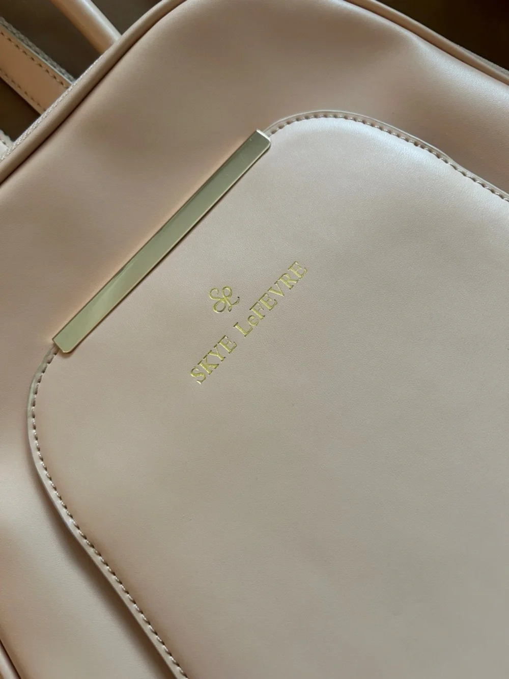 Skye LeFevre Blush Pink Backpack with Gold Accents - Picture 4 of 12